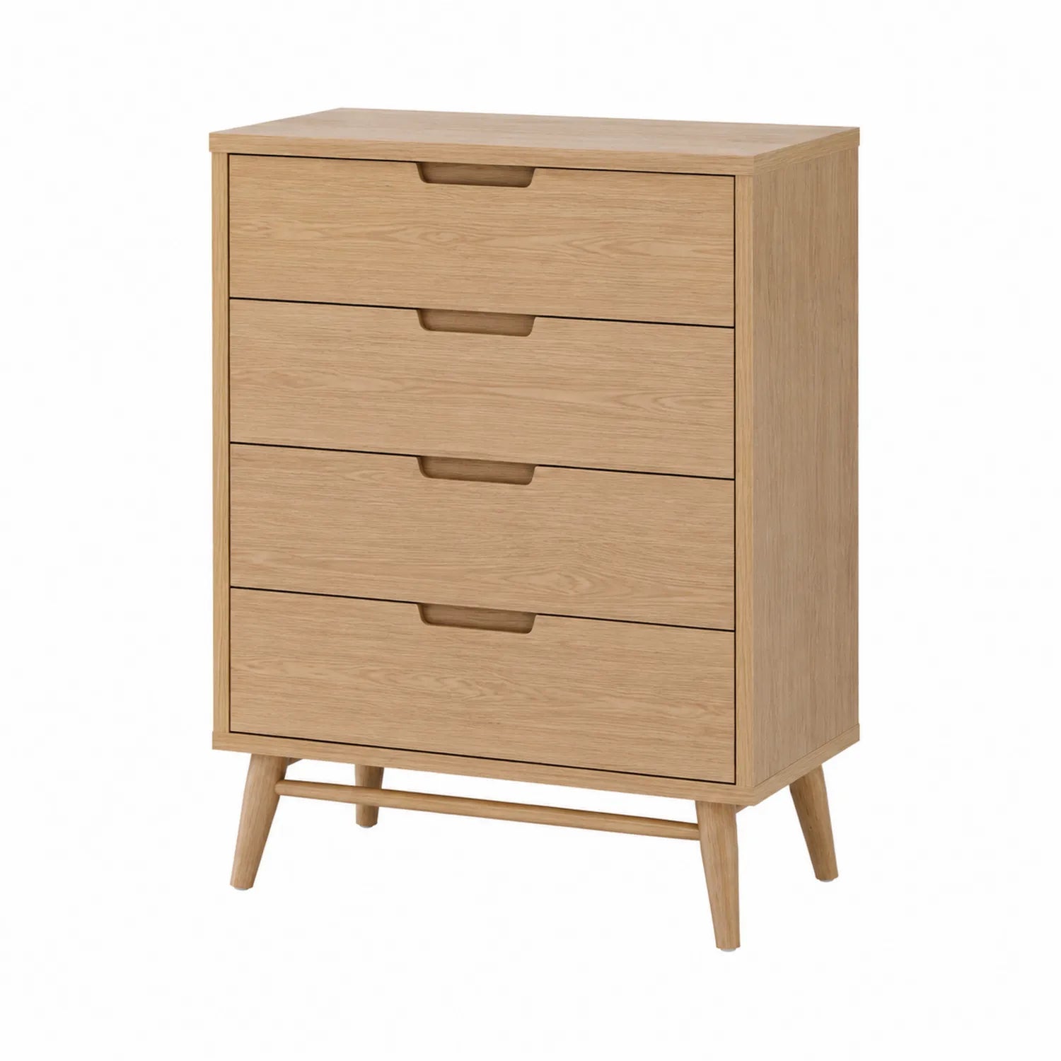 Cassettiera in Legno con 4 Cassetti Colore Rovere 80x40x100 cm
