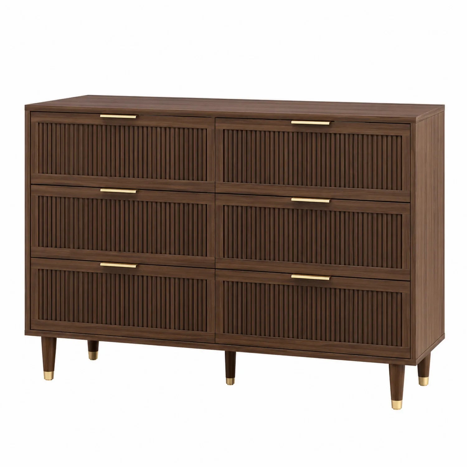 Cassettiera in Legno con 6 Cassetti Marrone