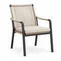 Sedia da esterno in corda e alluminio con cuscino Beige