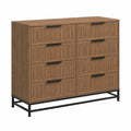 Cassettiera in legno e metallo marrone con 8 cassetti 120x45x100 cm