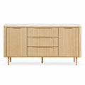 Credenza in legno con superficie in marmo e 3 cassetti