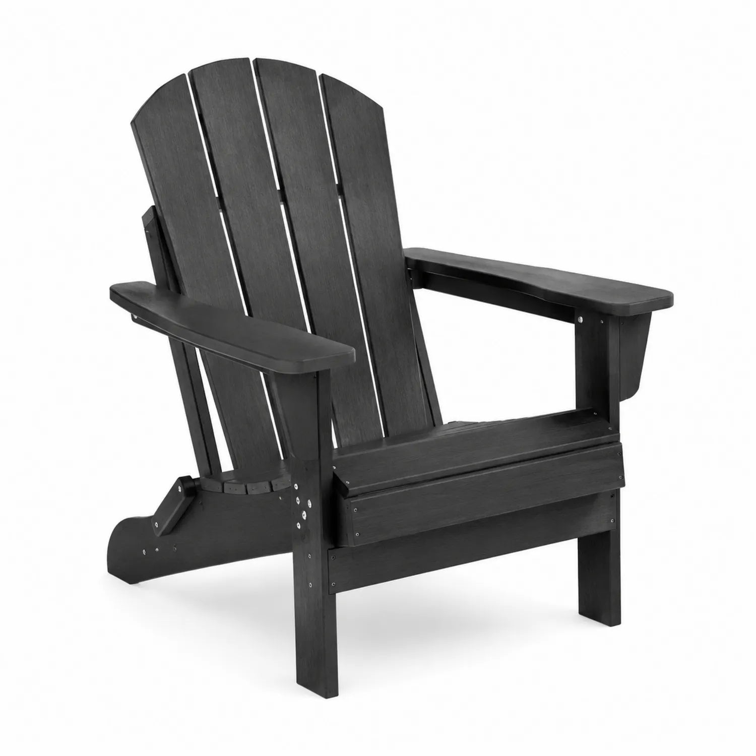 Sedia Adirondack in composito nero per esterni 88x75x90 cm