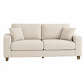 Divano in tessuto beige con cuscini removibili 210x90x85 cm