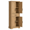 Credenza alta in legno massello con due ante e cassetto
