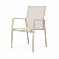 Sedia da esterno in alluminio con seduta in tessuto beige