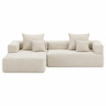 Divano angolare in tessuto Beige 250x150x85 cm