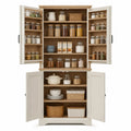 Credenza da Cucina in Legno con Ante a Battente