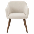 Sedia in Poliestere Beige con Gambe in Legno
