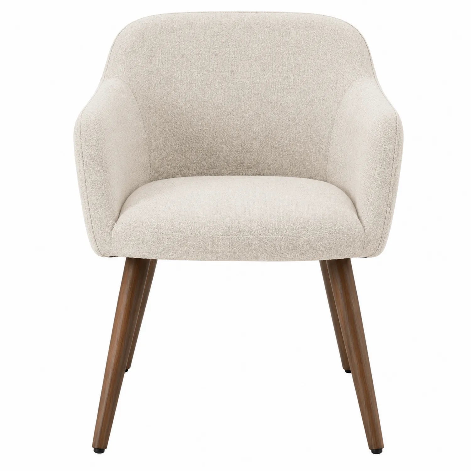 Sedia in Poliestere Beige con Gambe in Legno